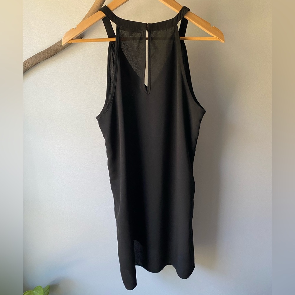 RO&DE Black Semi Sheer Tunic Tank. Size Small
